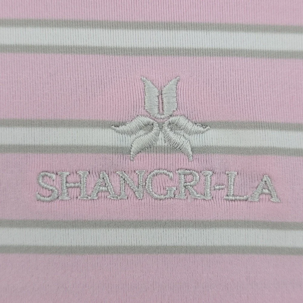 RLX Ralph Lauren Mens XL Golf Polo Shirt Performance Pink Striped Short Sleeve